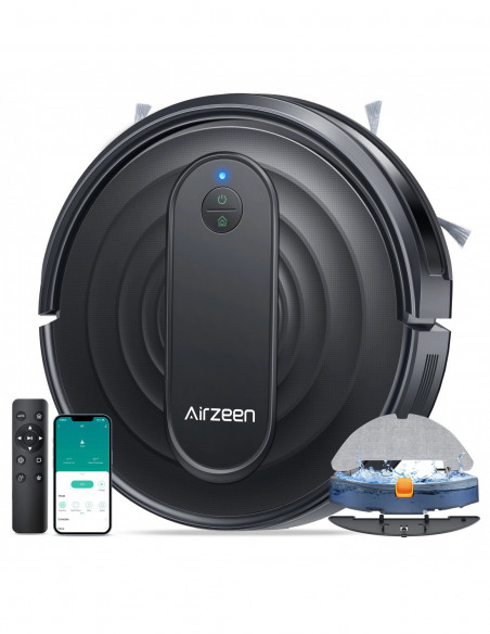 Airzeen Robot Vacuum and Mop Combo 3000Pa 150 Mins App Control Schedul