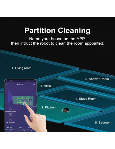 ABIR X8 Robot Vacuum Cleaner ,Laser System, Multiple Floors Maps, Zone
