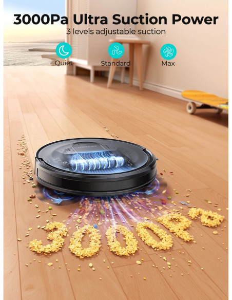 Airzeen Robot Vacuum and Mop Combo 3000Pa 150 Mins App Control Schedul