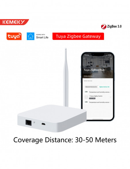 Tuya ZigBee 3.0 Gateway Hub with Antenna Smart Home Gateway Bridge for