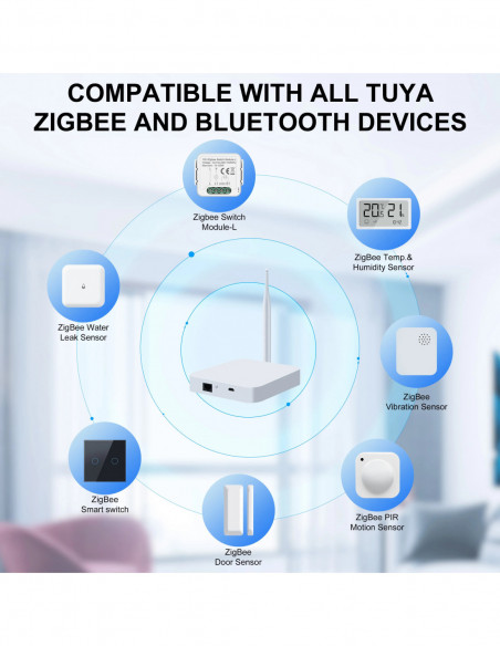 Tuya ZigBee 3.0 Gateway Hub with Antenna Smart Home Gateway Bridge for