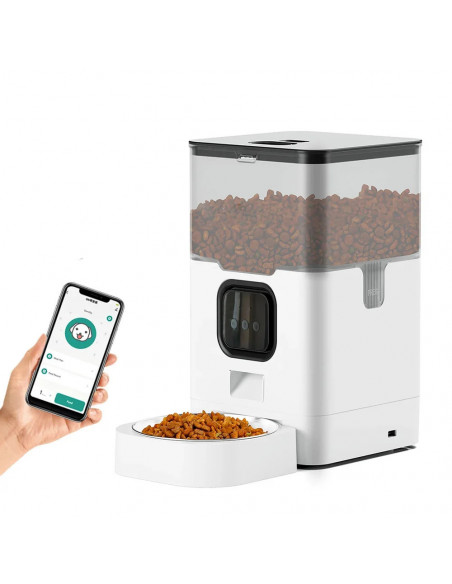 4L Square Automatic Pet Feeder With Remote WIFI Voice Timing Quantitat