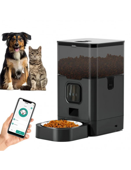 4L Square Automatic Pet Feeder With Remote WIFI Voice Timing Quantitat