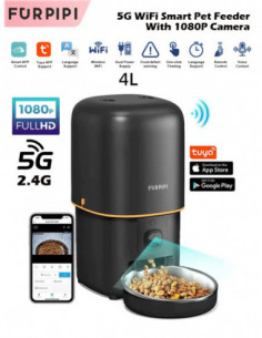 Automatic Cat Feeder Camera Pet Smart Cat Food Kibble Dispenser 2.4G/5
