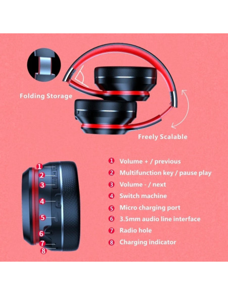Lenovo HD200 Bluetooth Earphones Over-ear Foldable Computer Wireless H