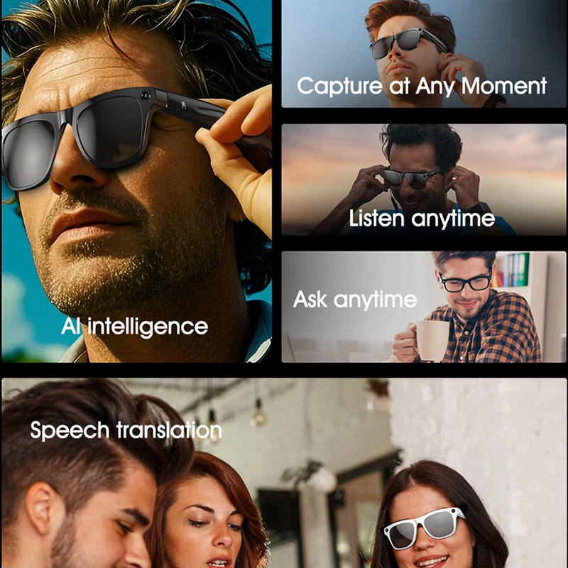 Xiaomi 4K HD AI Smart Glasses Chat GPT 100MP Camera Bluetooth Call 260Mah Battery Voice Assistant  Control Smart Glasses 2025