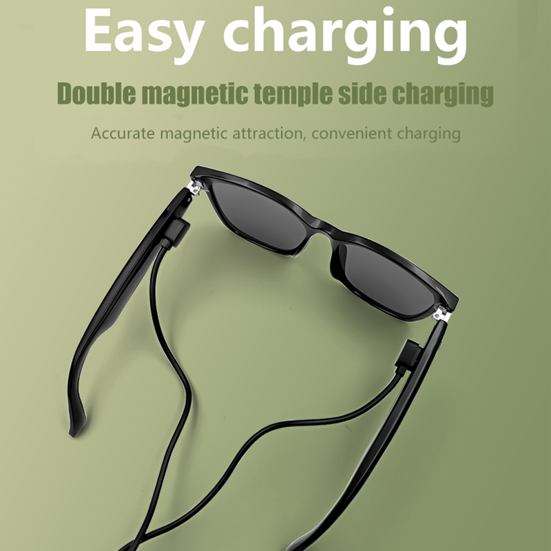 LIGE Fashion AI Smart Bluetooth Glasses Voice Assistant Bluetooth Call Playing Music Men Women Smart Sunglasses Camera Control