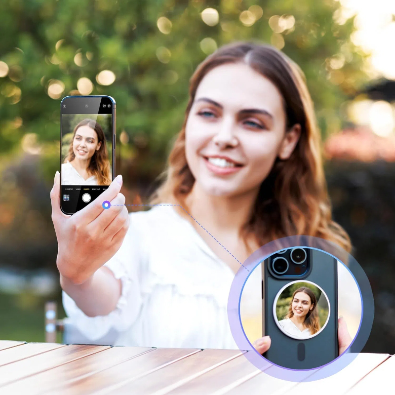 MagSafe Magnetic Phone Rear Selfie Vlog Mirror HD Photo Assist Camera Convex Mirror for IPhone Samsung Photography Accessories
