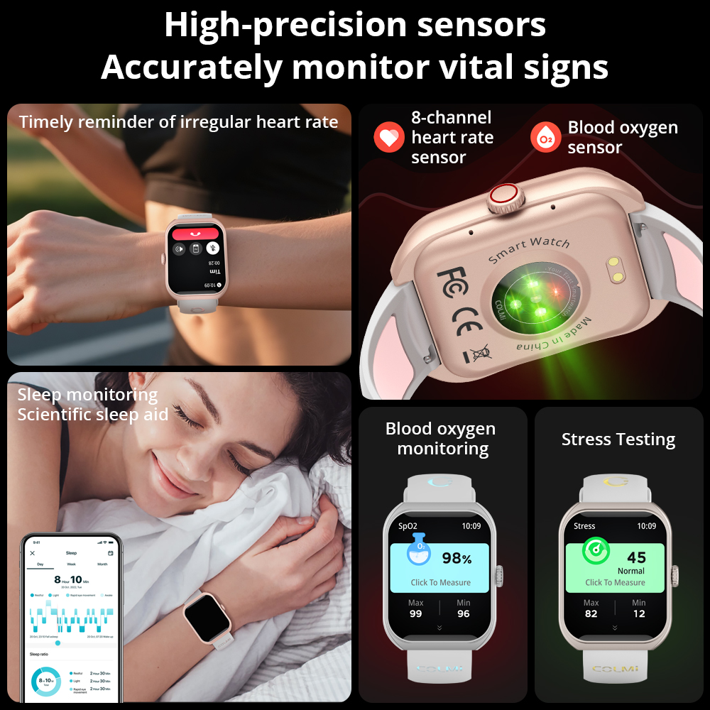 New COLMI P86 1.93" AMOLED Smartwatch Men Health Manager Bluetooth Call IP68 Waterproof Smart Watch Women For Xiaomi iOS Phone