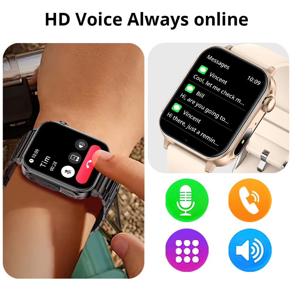 COLMI P80 Type-c Smartwatch Men Women Health Manager Bluetooth Call IP67 Waterproof Flashlight Smart Watch For Xiaomi iOS Phone