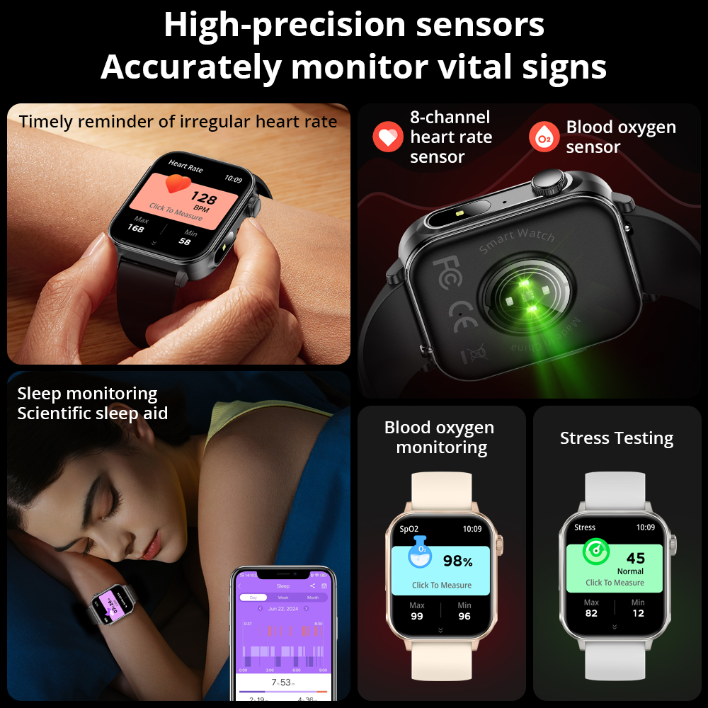 COLMI P80 Type-c Smartwatch Men Women Health Manager Bluetooth Call IP67 Waterproof Flashlight Smart Watch For Xiaomi iOS Phone