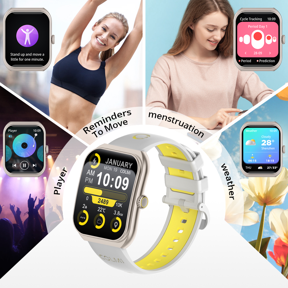 COLMI P86 1.93" AMOLED Smartwatch Men Health Manager Bluetooth Call IP68 Waterproof Smart Watch Women For Xiaomi iOS Phone