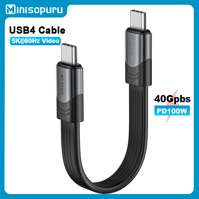 USB 4 Cable 40Gbps PD 100W USB C to Type C Short Data Cable with 5K@60Hz Video Output for Thunderbolt 4/3 MacBook Pro Mac SSD