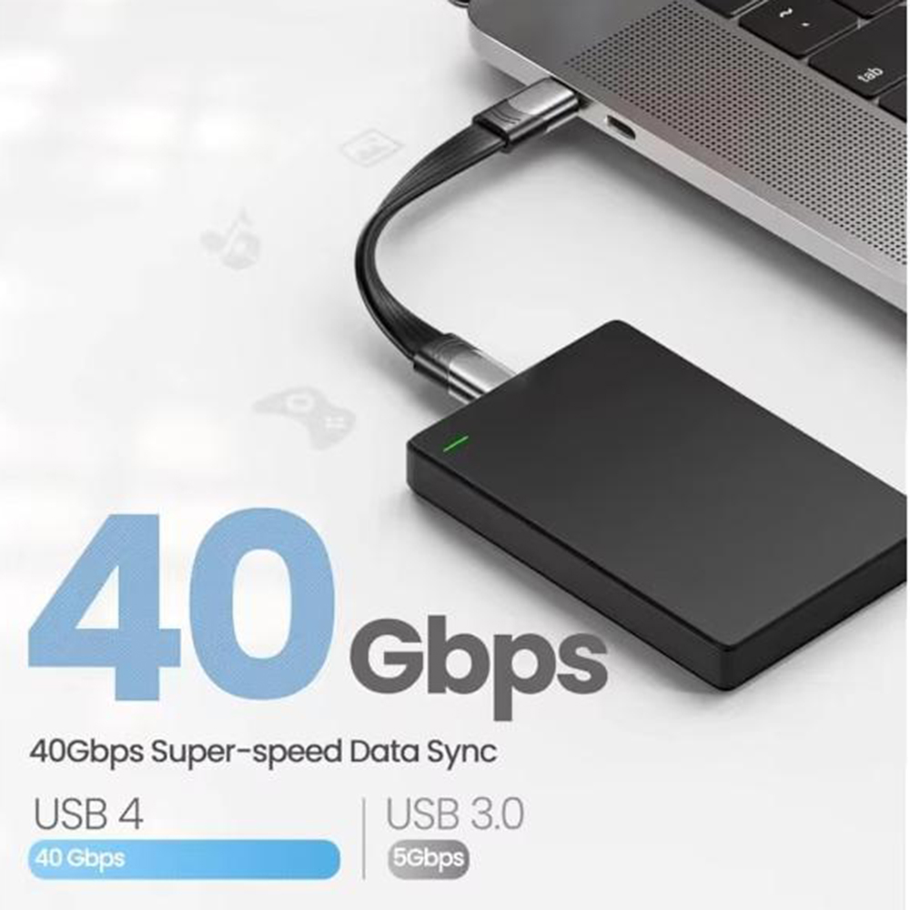 USB 4 Cable 40Gbps PD 100W USB C to Type C Short Data Cable with 5K@60Hz Video Output for Thunderbolt 4/3 MacBook Pro Mac SSD