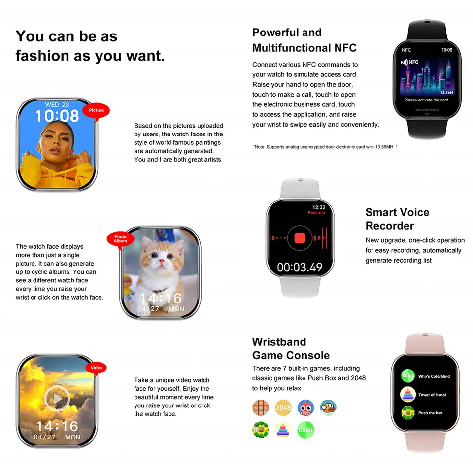 New2025 For Apple GPS Watch 10 Smart Watch NFC Men HD AMOLED Memory Music 3D Surround Bluetooth Call Waterproof Smartwatch Woman