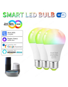 15W Smart WiFi RGB Light Bulb with Voice Control and Timer
