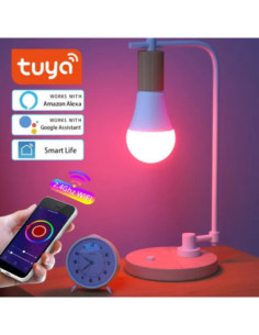 Wifi Smart Led Light Bulb E27 Tuya Alexa Lamp 220V RGB Voice Control Google Home For Home Bedroom Room Decoration