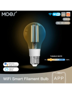 MOSE Tuya WiFi Smart Filament Bulb E27 Energy Saving Light Dimmable APP Remote Control Work Alexa Google Home for Voice Control